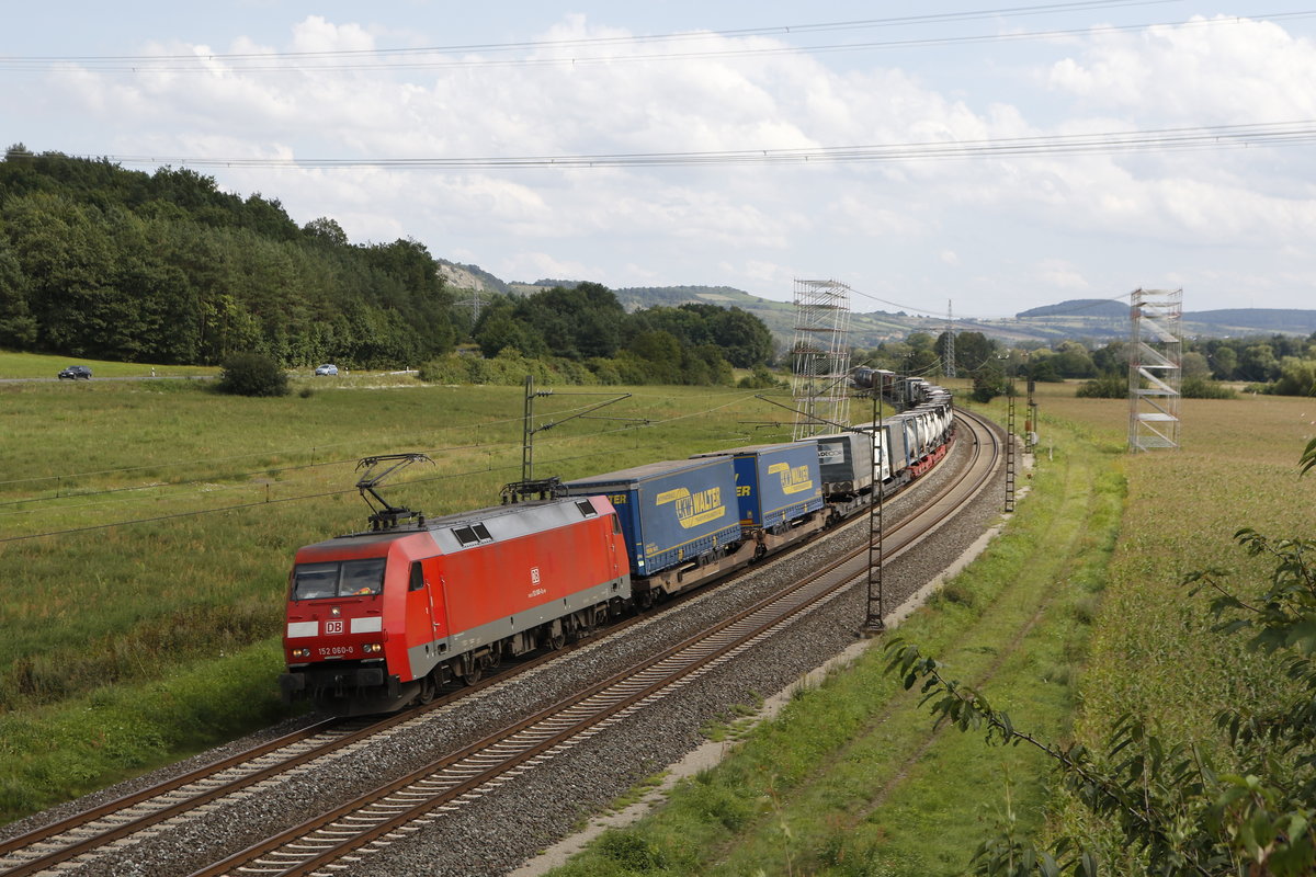 152 060-0 aus W�rzburg kommend am 18. August 2017 bei Harrbach.
