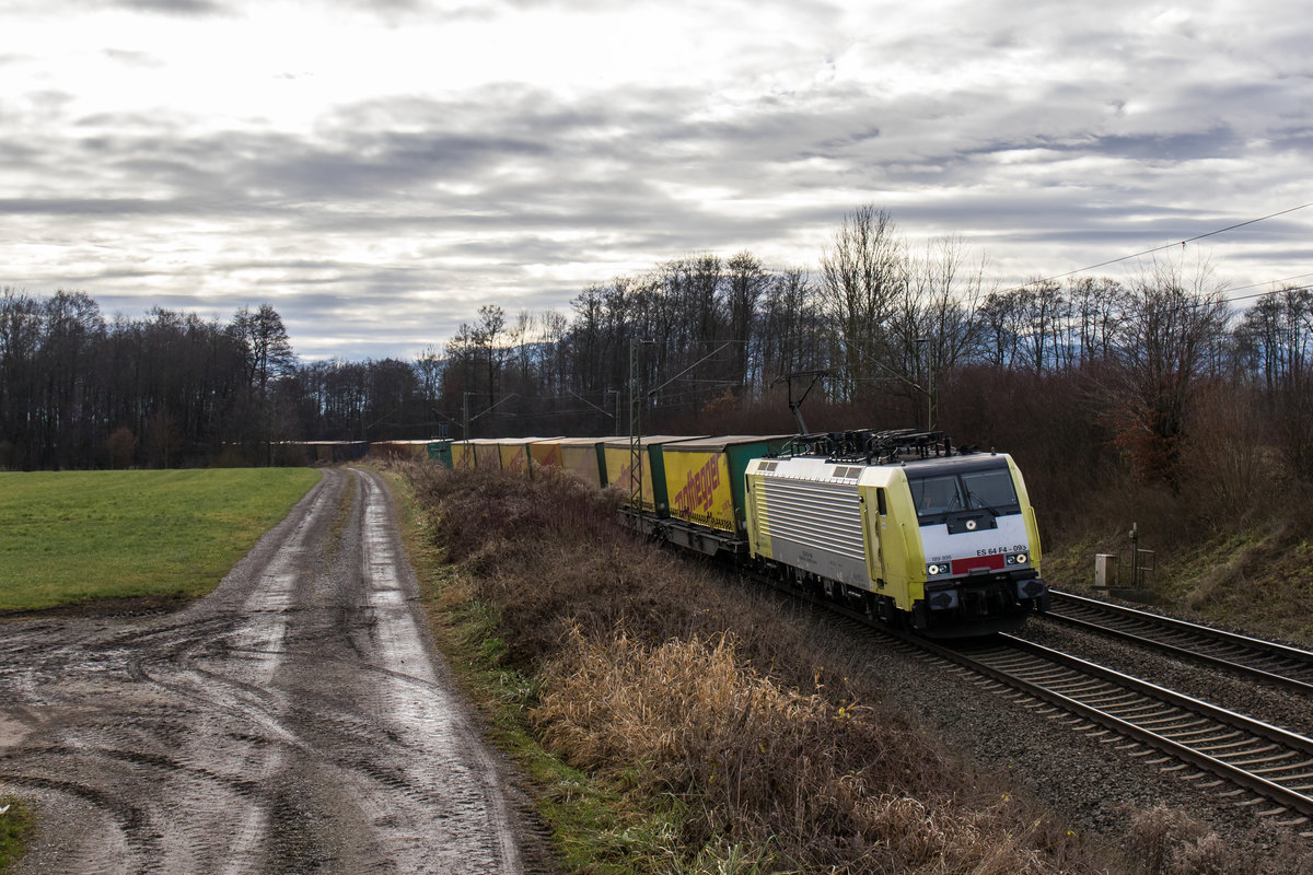 189 995 war am 14. Dezember 2016 bei Vogl in Richtung M�nchen unterwegs.