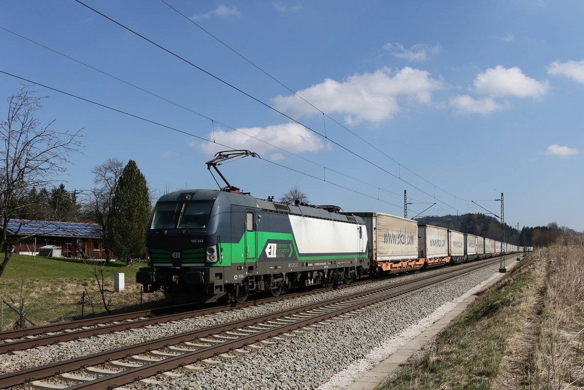 193 244 mit dem  Ekol  aus Salzburg kommend am 18. M�rz 2020 bei Grabenst�tt.
