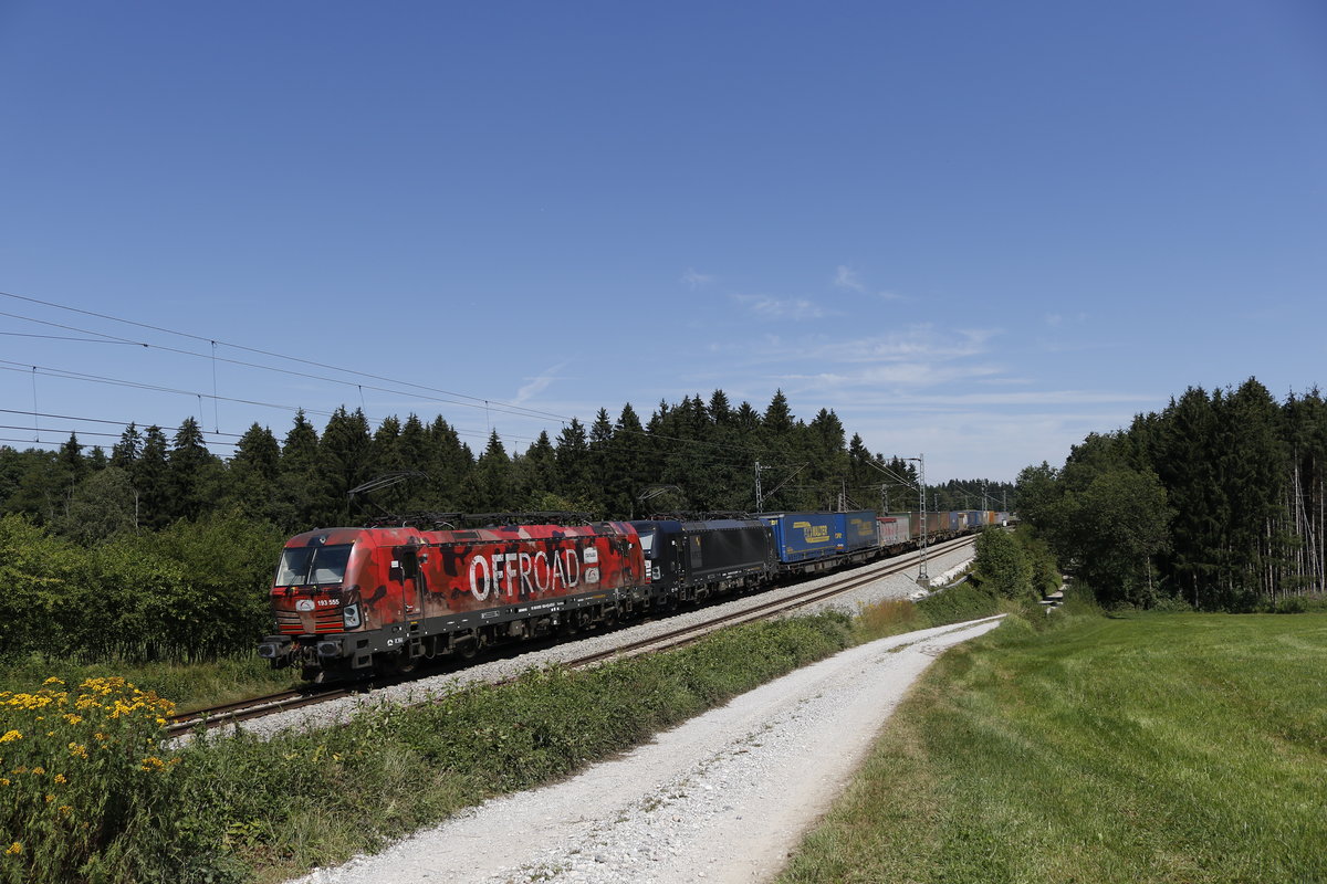 193 555  OFFROAD  und 193 973 am 12. August 2018 bei Grabenst�tt.