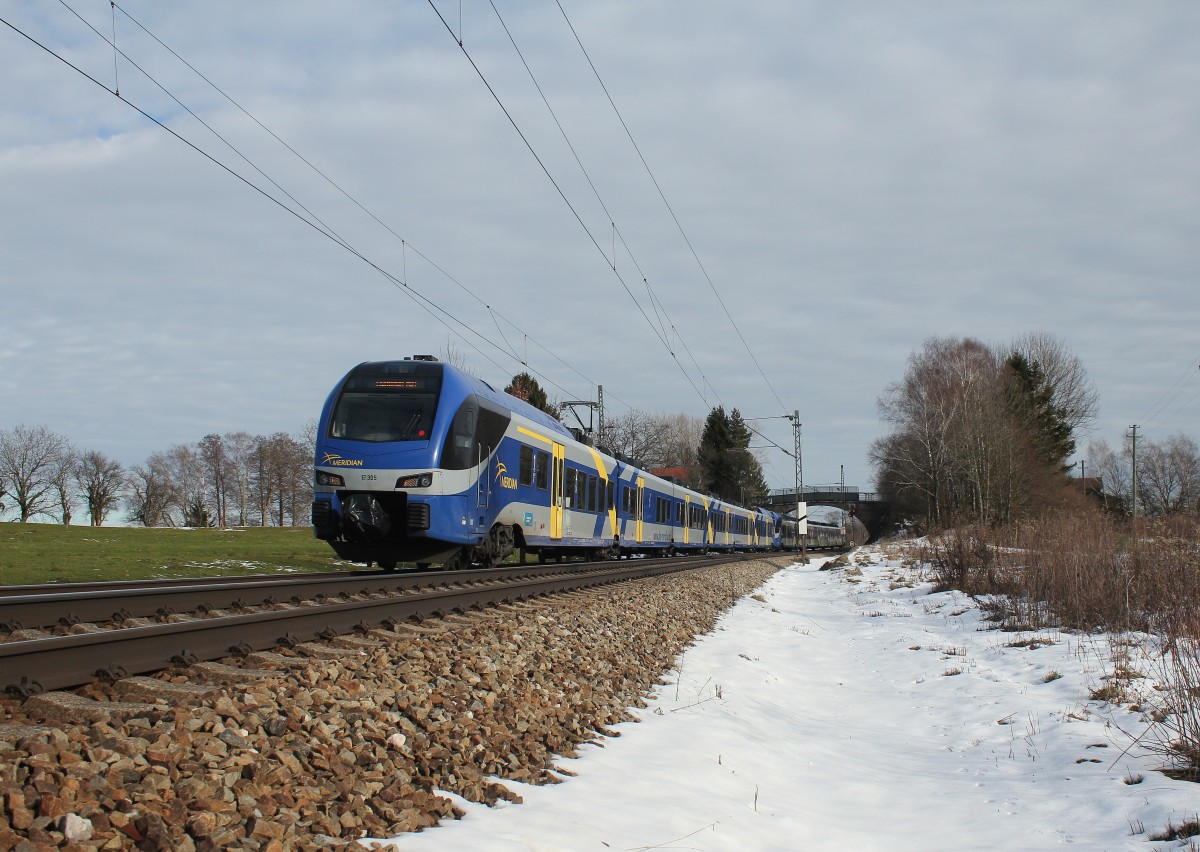 ET 305 am 6. Januar 2015 bei �bersee am Chiemsee.
