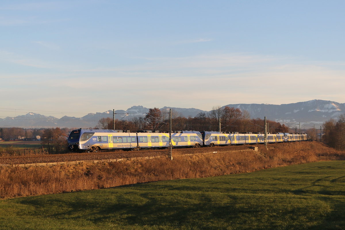 ET 3xx auf dem Weg nach M�nchen. aufgenommen am 6. Dezember 2019 bei Rann.