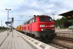 218 261-6 durchf�hrt mit einem Bauzug am 20.