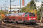 218 416-6 am Ende eines Regionalzuges auf dem Weg zum M�nchner Hauptbahnhof am 21.