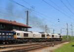 247 047-4 und 247 043-4 bei der Ausfahrt aus dem Rangierbahnhof M�nchen-Ost am 17.