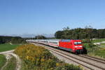 101 005 schiebend in Richtung M�nchen an einem EC am 9.