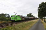 151 138 mit einem Kesselwagenzug am 29. Juni 2020 bei D�rverden.