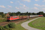 155 060 mit einem gemischten G�terzug am 31. August 2019 bei Langwedel.