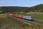182 100 mit einem Containerzug aus Gem�nden kommend am 11.