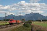 185 257-3 mit einem gemischten G�terzug am 24.