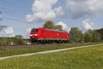 185 005 auf dem Weg nach Freilassing, um dort den  Aicher-Stahlzug  zu �bernehmen.