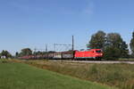 185 392 mit einem gemischten G�terzug am 23.