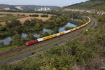 185 187 mit dem  DHL-Zug  aus Gem�nden kommend am 17.
