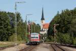 628 571 bei der Einfahrt in den Bahnhof von H�rpolding am 26.