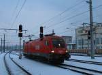 1016 018-2 auf dem Weg zum n�chsten Einsatz.