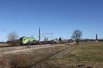 1016 036  CAT  mit einem gemischten G�terzug aus Salzburg kommend am 25. Februar 2026 bei �bersee am Chiemsee.