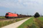 1116 188-4 mit einem Ganzzug offener G�terwagen am 24.