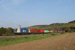 187 326 der  Wiener Lokalbahn Cargo  mit einem Containerzug aus Gem�nden kommend am 12.
