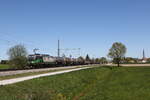 6193 268 mit einem gemischten G�terzug aus Salzburg kommend am 30. April 2026 bei �bersee am Chiemsee.